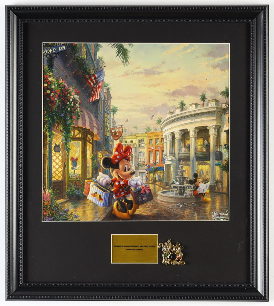 Thomas Kinkade Walt Disney's "Minnie Mouse Goes Shopping In Beverly
