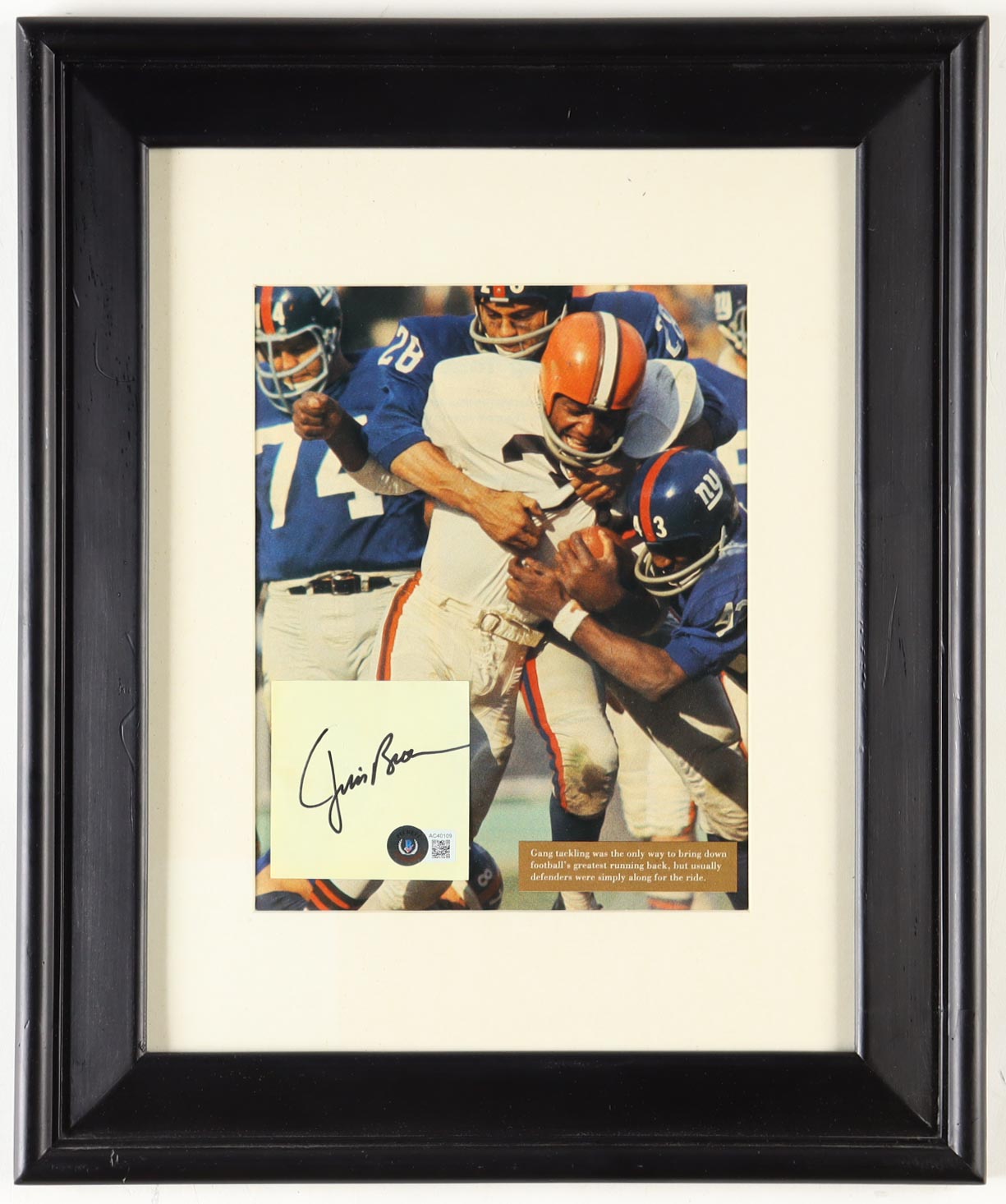 Jim Brown Signed Browns Custom Framed Cut Display (Beckett) at PristineAuction.com Jim Brown Signed Browns Custom Framed Cut Display (Beckett) at PristineAuction.com