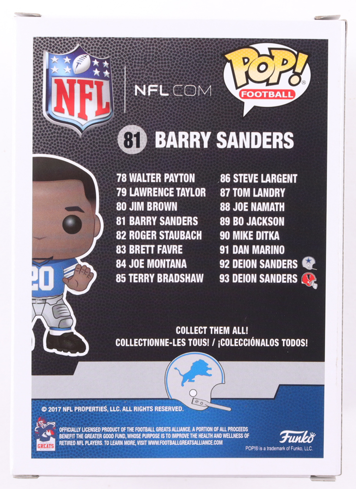 Barry Sanders Signed Lions #81 Funko Pop! Vinyl Figure (Schwartz) at PristineAuction.com Barry Sanders Signed Lions #81 Funko Pop! Vinyl Figure (Schwartz) at PristineAuction.com