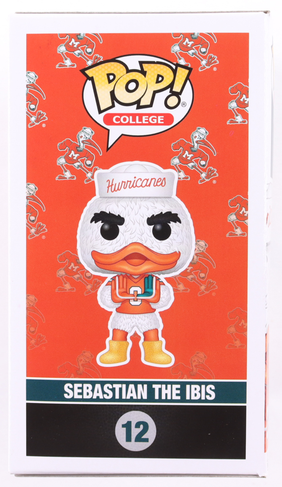 Vinny Testaverde Signed Miami Hurricanes #12 Sebastian The Ibis Funko Pop! Vinyl Figure (Schwartz) at PristineAuction.com Vinny Testaverde Signed Miami Hurricanes #12 Sebastian The Ibis Funko Pop! Vinyl Figure (Schwartz) at PristineAuction.com