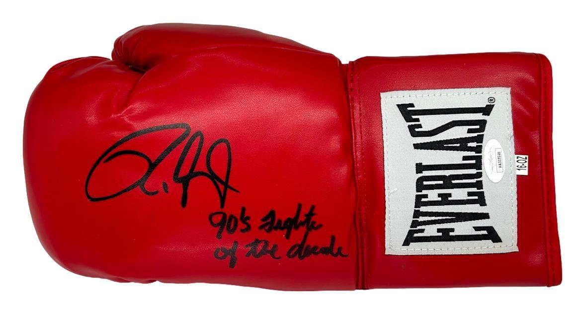 Roy Jones Jr. Signed Everlast Boxing Glove Inscribed "90's Figher of the Decade" (JSA) at PristineAuction.com Roy Jones Jr. Signed Everlast Boxing Glove Inscribed "90's Figher of the Decade" (JSA) at PristineAuction.com