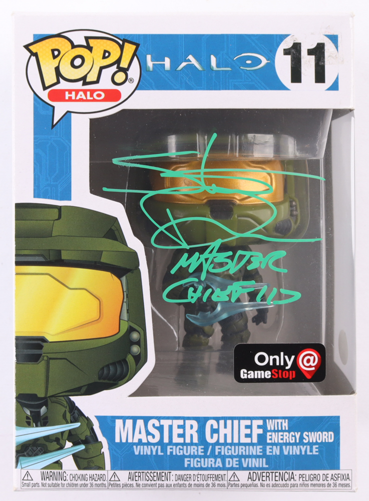 Steve Downes Signed "Halo" #11 Master Chief with Energy Sword Funko Pop! Vinyl Figure Inscribed "Master Chief 117" (JSA) at PristineAuction.com Steve Downes Signed "Halo" #11 Master Chief with Energy Sword Funko Pop! Vinyl Figure Inscribed "Master Chief 117" (JSA) at PristineAuction.com