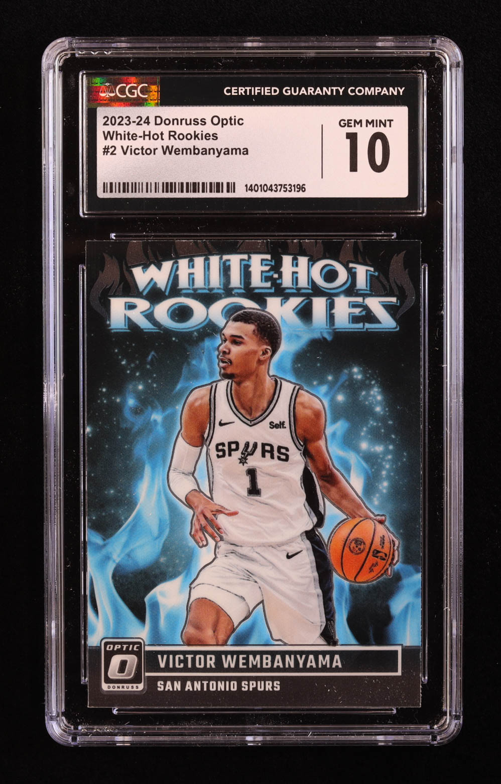 Victor Wembanyama 2023-24 Donruss Optic White Hot Rookies #2 RC (CGC 10) at PristineAuction.com Victor Wembanyama 2023-24 Donruss Optic White Hot Rookies #2 RC (CGC 10) at PristineAuction.com