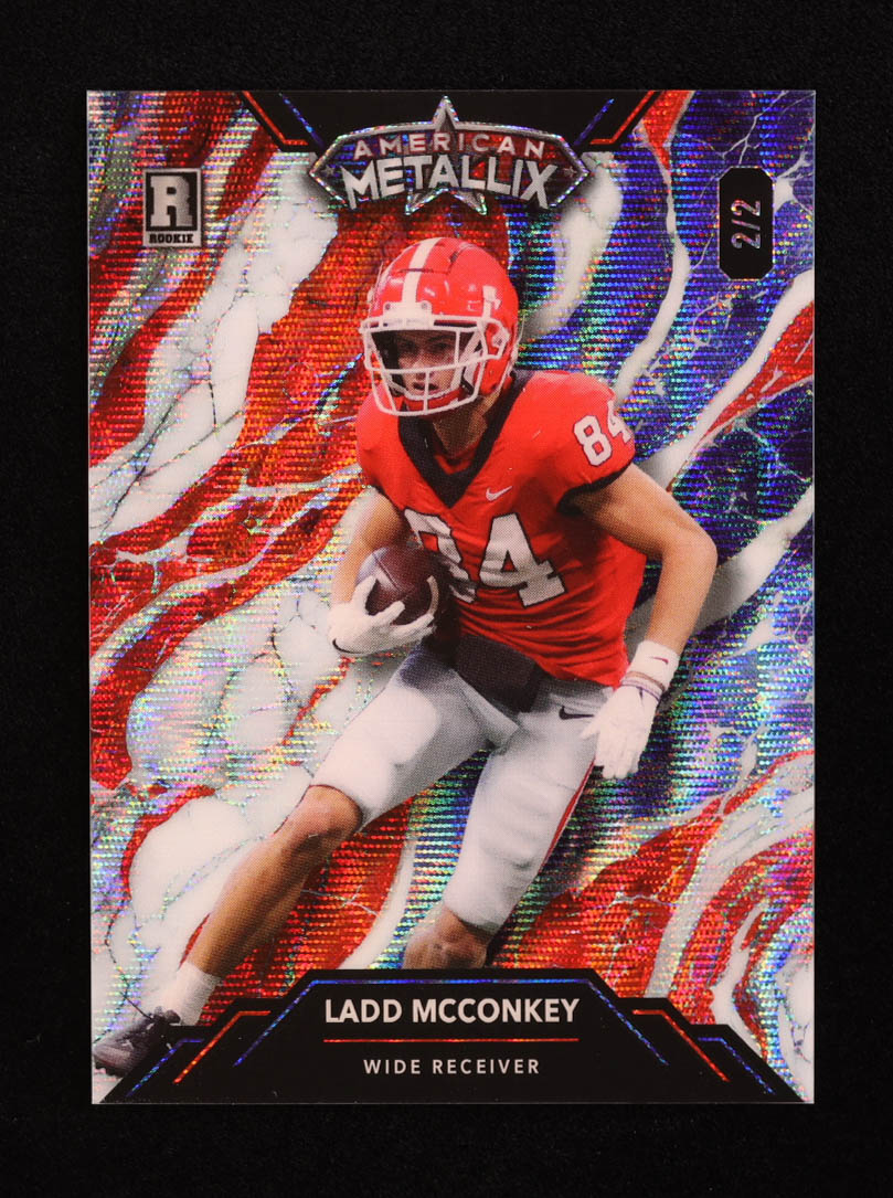 Ladd McConkey 2023 Wild Card American Metallix Marble Wave #LM RC #2/2 at PristineAuction.com Ladd McConkey 2023 Wild Card American Metallix Marble Wave #LM RC #2/2 at PristineAuction.com