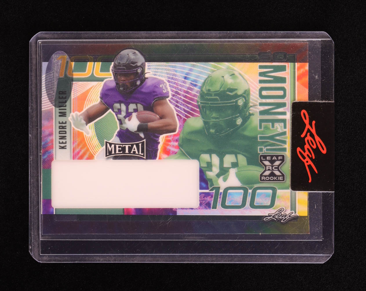 Kendre Miller 2023 Leaf Metal So Money Clear Tie Dye Pre-Production Proof #1/1 RC at PristineAuction.com Kendre Miller 2023 Leaf Metal So Money Clear Tie Dye Pre-Production Proof #1/1 RC at PristineAuction.com