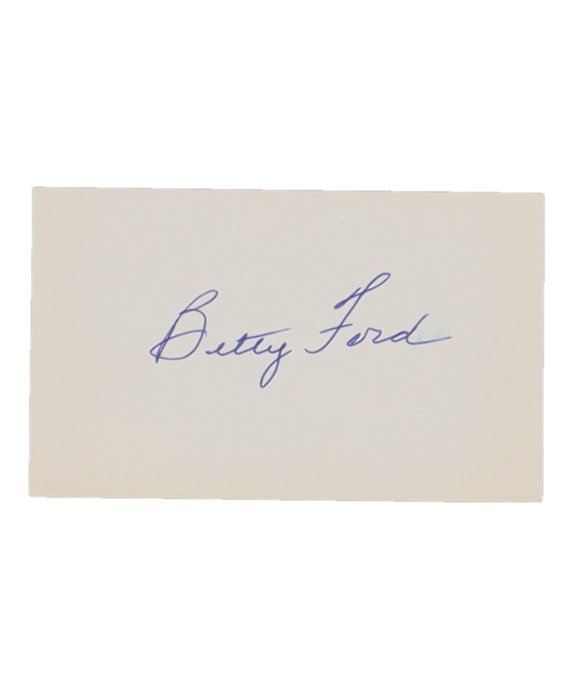 Betty Ford Signed Index Card (AutographCOA) at PristineAuction.com Betty Ford Signed Index Card (AutographCOA) at PristineAuction.com