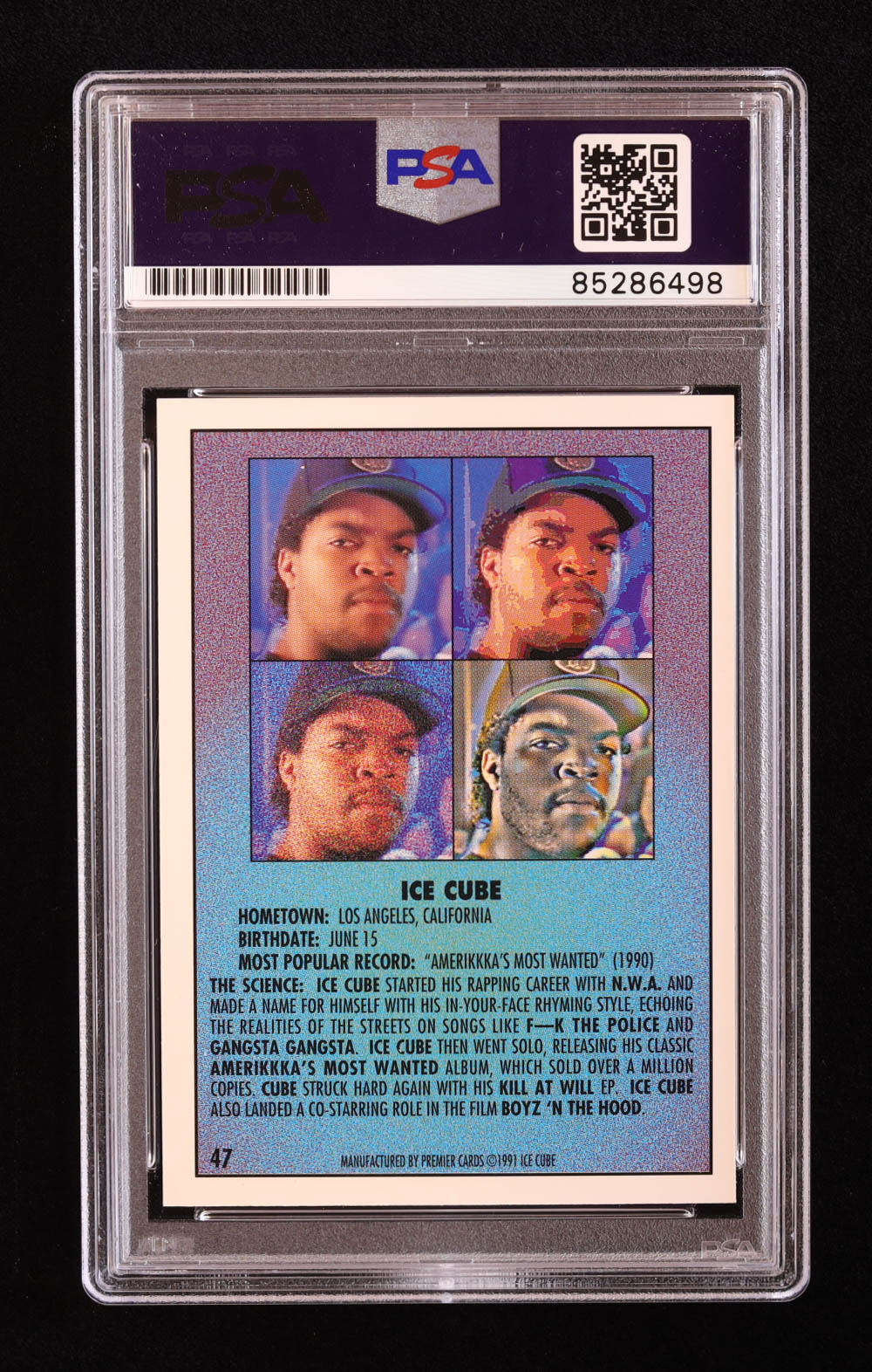 Ice Cube Signed 1991 Rap Pack #47 (PSA) at PristineAuction.com Ice Cube Signed 1991 Rap Pack #47 (PSA) at PristineAuction.com