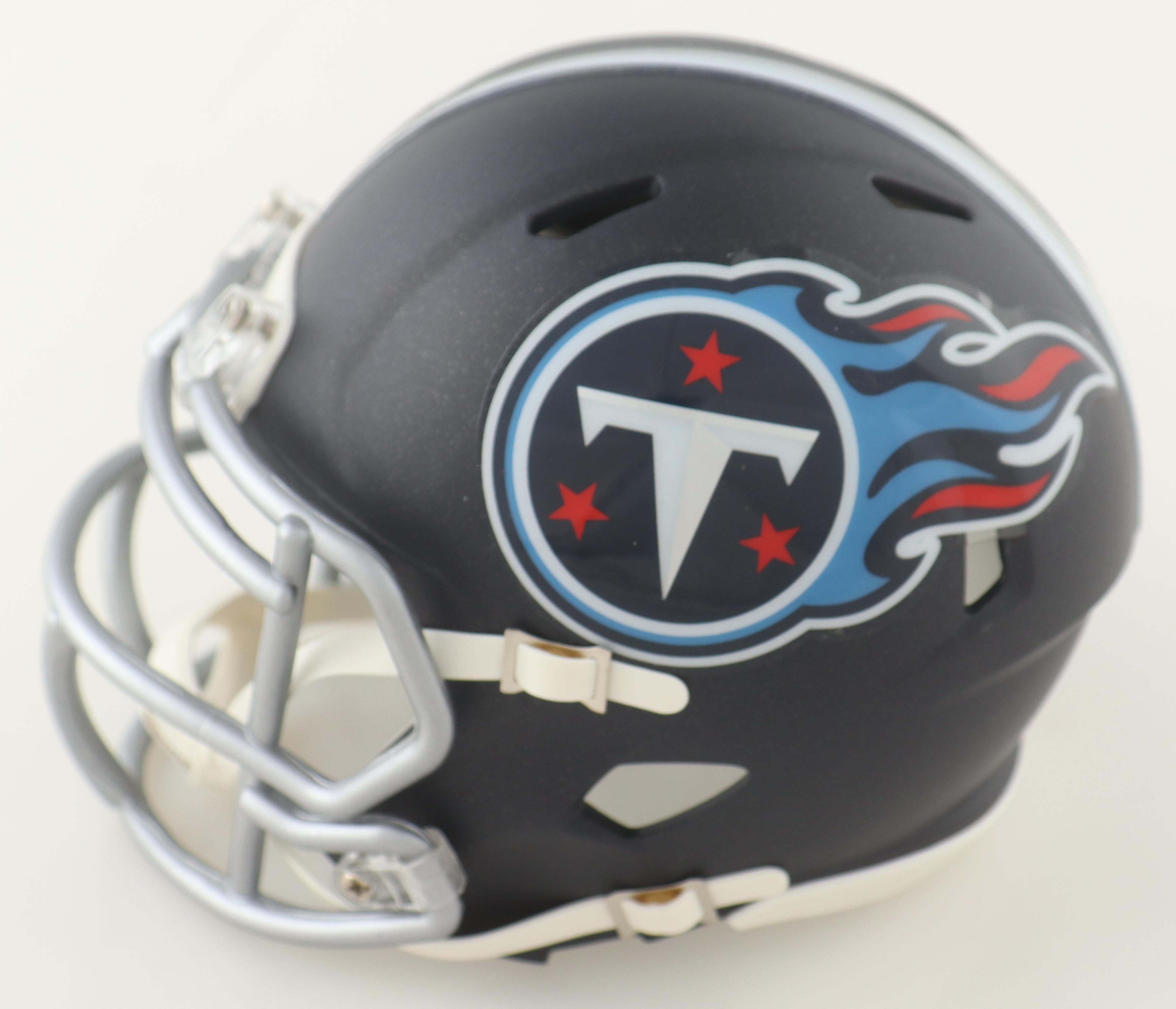 Tyjae Spears Signed Titans Speed Mini Helmet (Beckett) at PristineAuction.com Tyjae Spears Signed Titans Speed Mini Helmet (Beckett) at PristineAuction.com