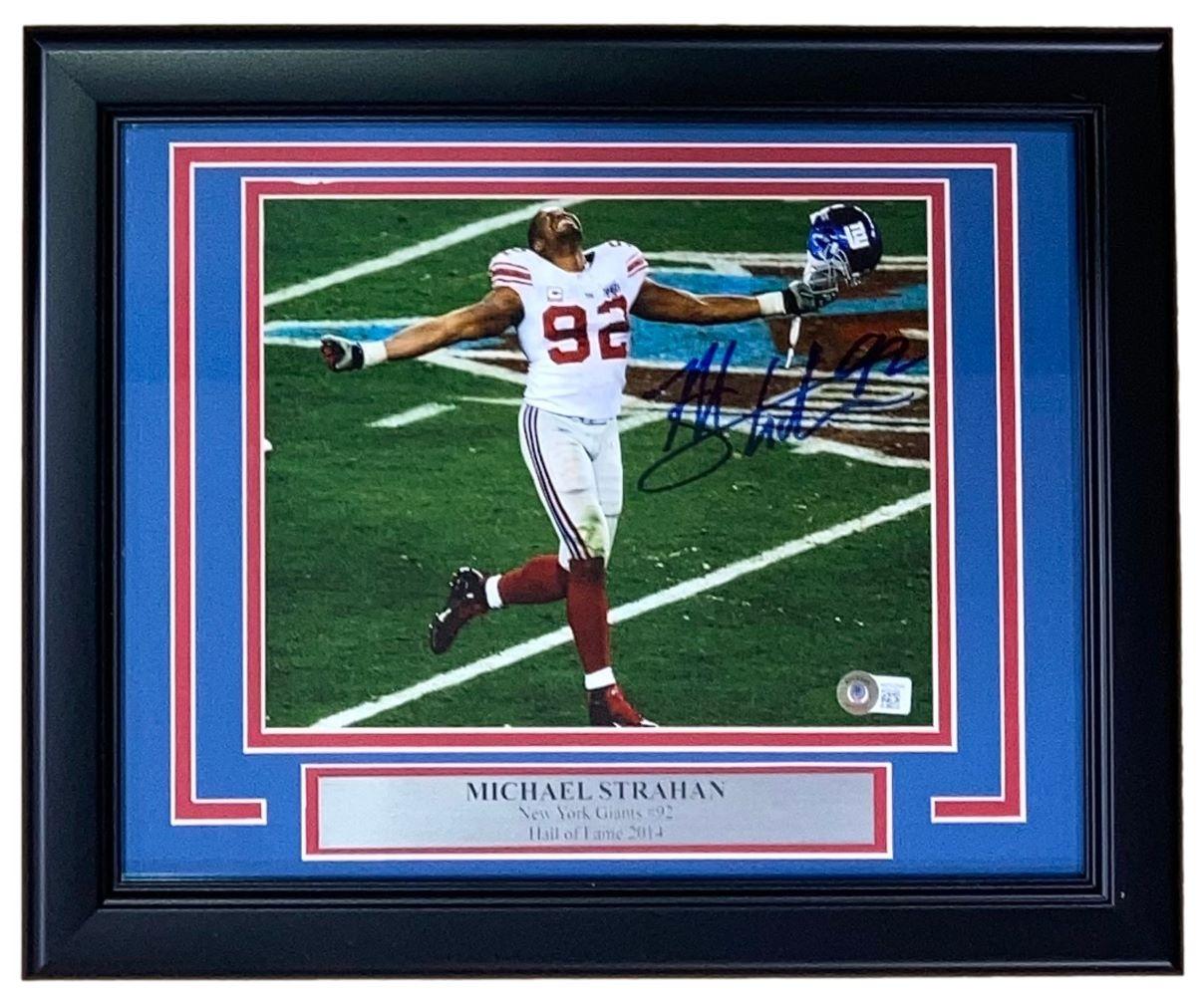 Michael Strahan Signed Giants Custom Framed Photo (Beckett) at PristineAuction.com Michael Strahan Signed Giants Custom Framed Photo (Beckett) at PristineAuction.com