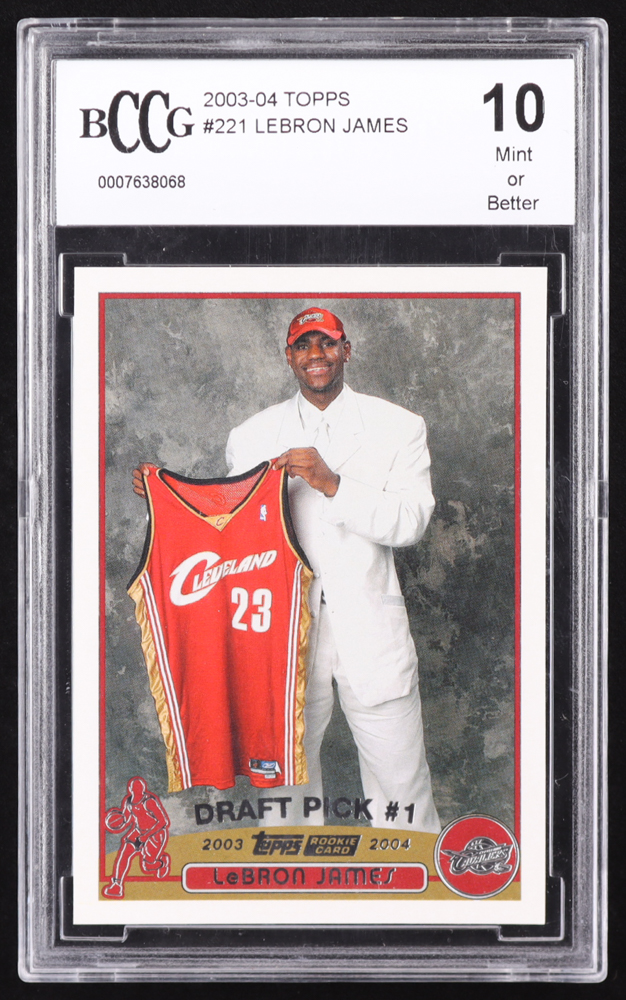 LeBron James 2003 Topps #221 RC (BCCG 10) at PristineAuction.com LeBron James 2003 Topps #221 RC (BCCG 10) at PristineAuction.com