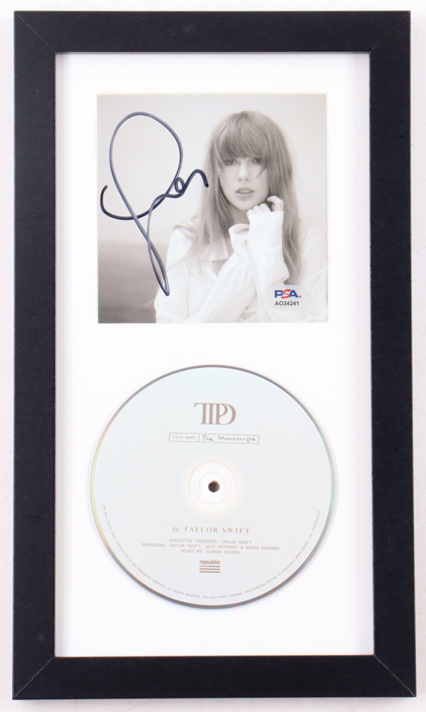 Taylor Swift Signed Custom Framed "The Tortured Poets Department" CD Album Cover Display (PSA) at PristineAuction.com Taylor Swift Signed Custom Framed "The Tortured Poets Department" CD Album Cover Display (PSA) at PristineAuction.com