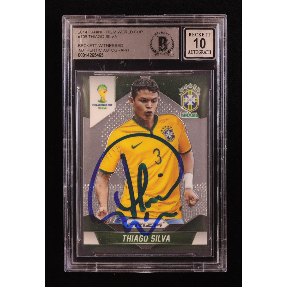 Thiago Silva Signed 2014 Panini Prizm World Cup #108 (BGS | Auto