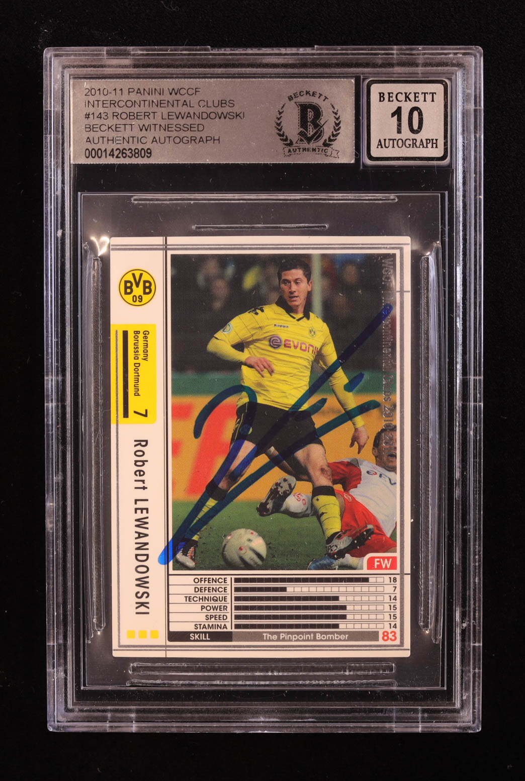 Robert Lewandowski Signed 2010-11 Panini WCCF International Club #143 (BGS | Auto 10) at PristineAuction.com Robert Lewandowski Signed 2010-11 Panini WCCF International Club #143 (BGS | Auto 10) at PristineAuction.com
