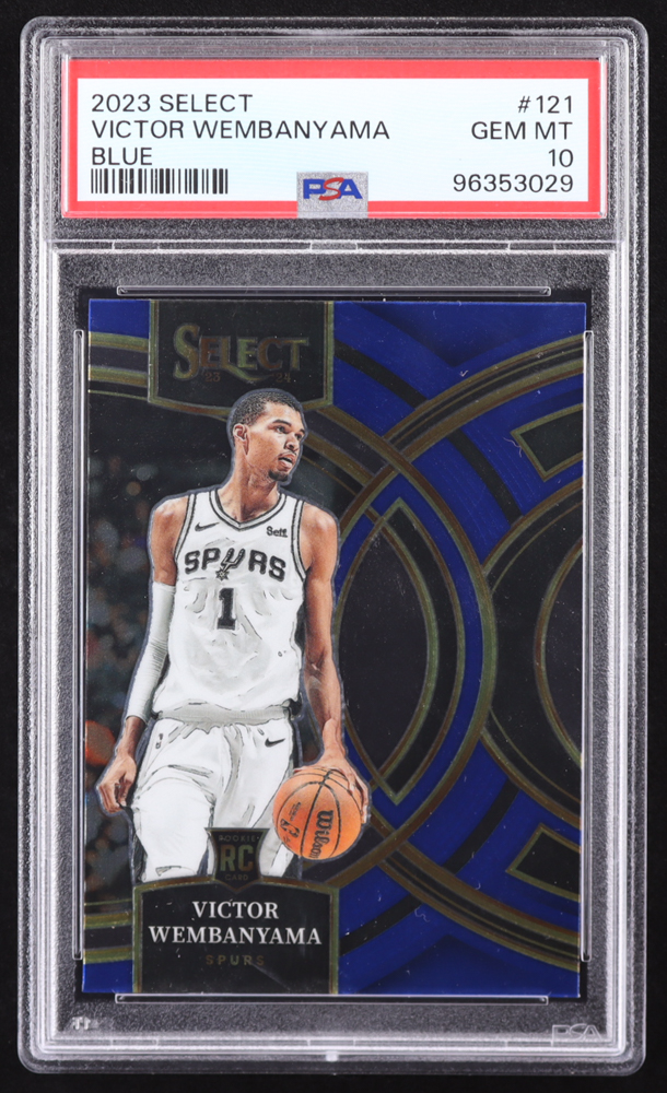 Victor Wembanyama 2023-24 Select Blue #121 RC (PSA 10) at PristineAuction.com Victor Wembanyama 2023-24 Select Blue #121 RC (PSA 10) at PristineAuction.com