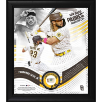 Fernando Tatis Jr. Padres LE Custom Framed Game-Used Baseball Piece Display (MLB) at PristineAuction.com