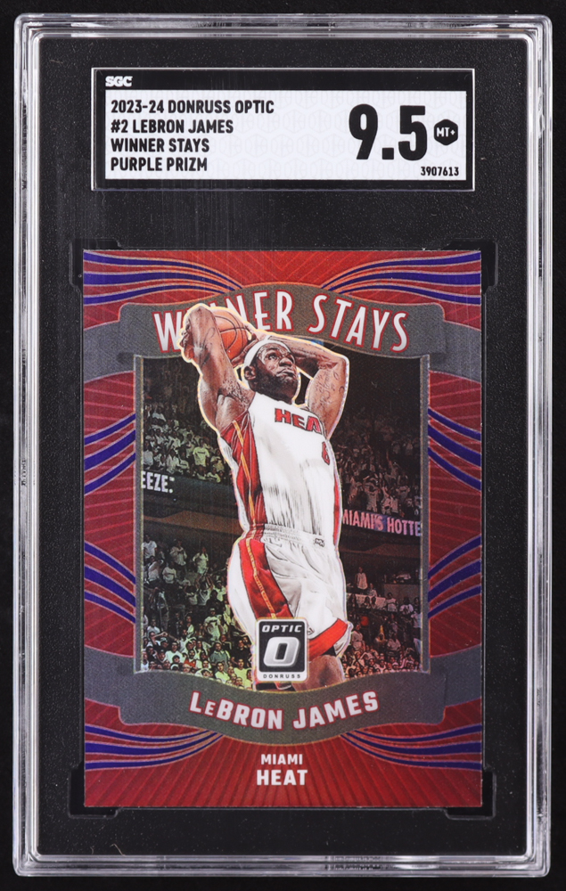 LeBron James 2023-24 Donruss Optic Winner Stays Purple #2 (SGC 9.5) at PristineAuction.com LeBron James 2023-24 Donruss Optic Winner Stays Purple #2 (SGC 9.5) at PristineAuction.com