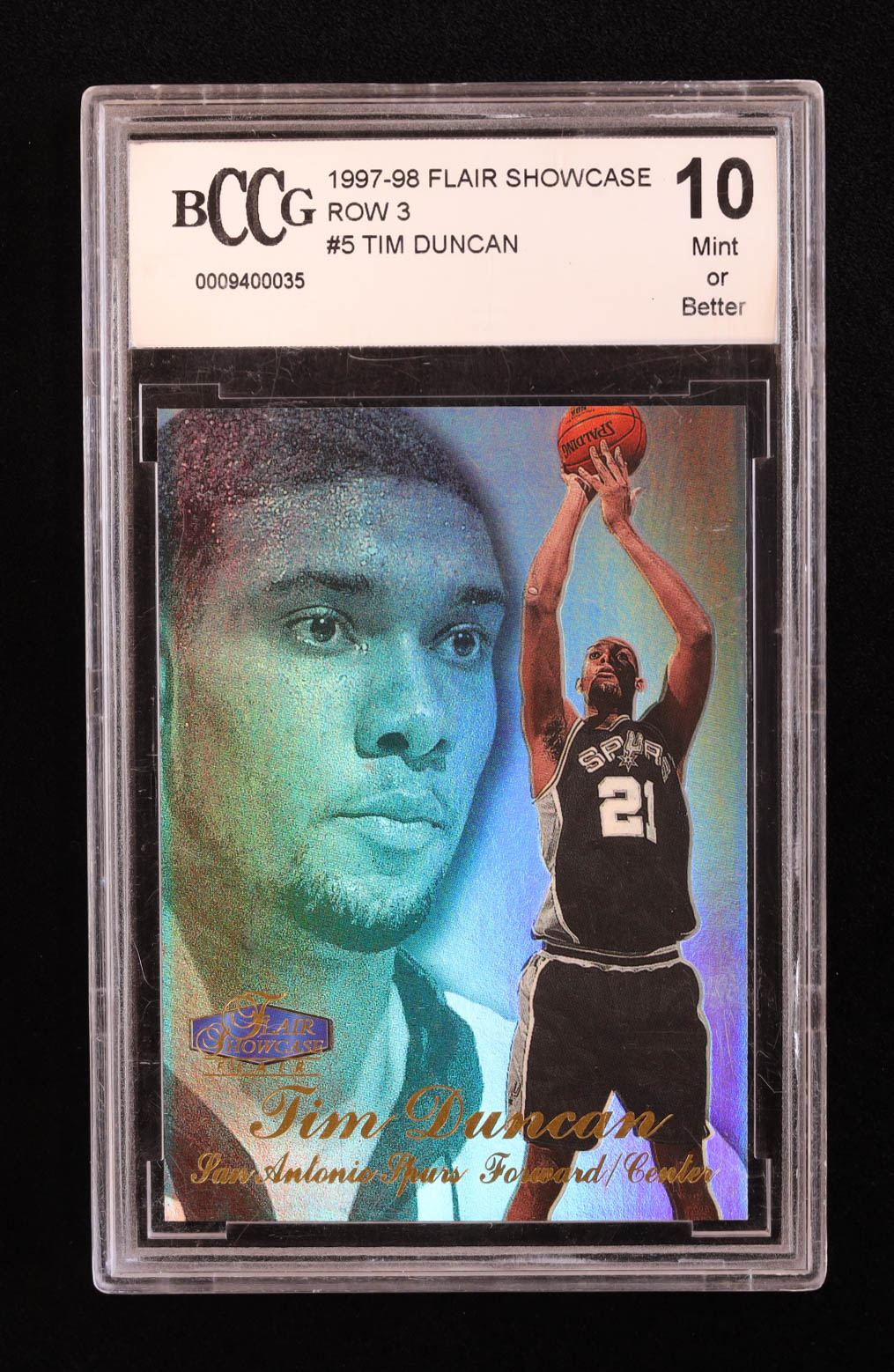 Tim Duncan 1997-98 Flair Showcase Row 3 #5 RC (BCCG 10) at PristineAuction.com Tim Duncan 1997-98 Flair Showcase Row 3 #5 RC (BCCG 10) at PristineAuction.com