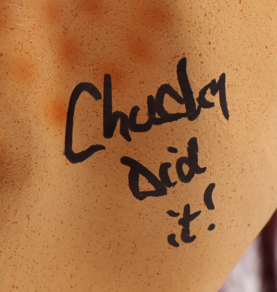 Alex Vincent Signed "Child's Play" Chucky Mask Inscribed "Andy" & "Chucky Didi It" (JSA) at PristineAuction.com Alex Vincent Signed "Child's Play" Chucky Mask Inscribed "Andy" & "Chucky Didi It" (JSA) at PristineAuction.com