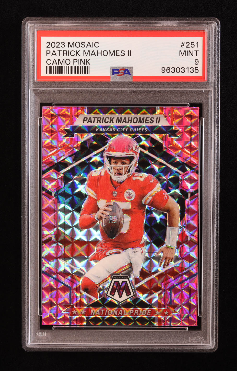 Patrick Mahomes II 2023 Panini Mosaic Mosaic Camo Pink #251 NP (PSA 9) at PristineAuction.com Patrick Mahomes II 2023 Panini Mosaic Mosaic Camo Pink #251 NP (PSA 9) at PristineAuction.com