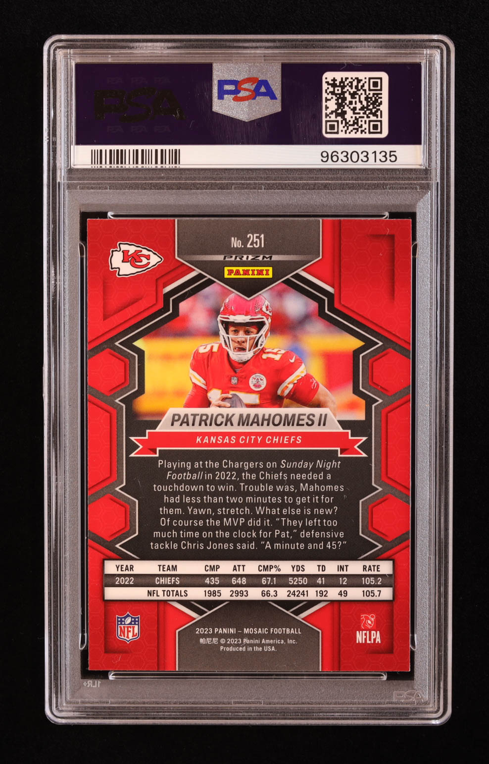 Patrick Mahomes II 2023 Panini Mosaic Mosaic Camo Pink #251 NP (PSA 9) at PristineAuction.com Patrick Mahomes II 2023 Panini Mosaic Mosaic Camo Pink #251 NP (PSA 9) at PristineAuction.com