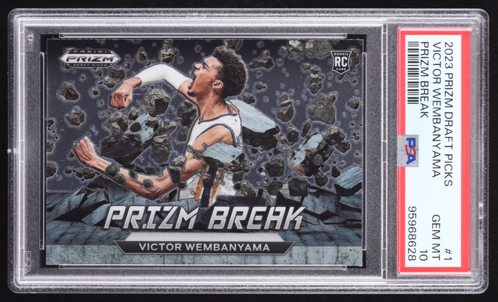 Victor Wembanyama 2023-24 Panini Prizm Draft Picks Prizm Break #1 RC (PSA 10) at PristineAuction.com Victor Wembanyama 2023-24 Panini Prizm Draft Picks Prizm Break #1 RC (PSA 10) at PristineAuction.com