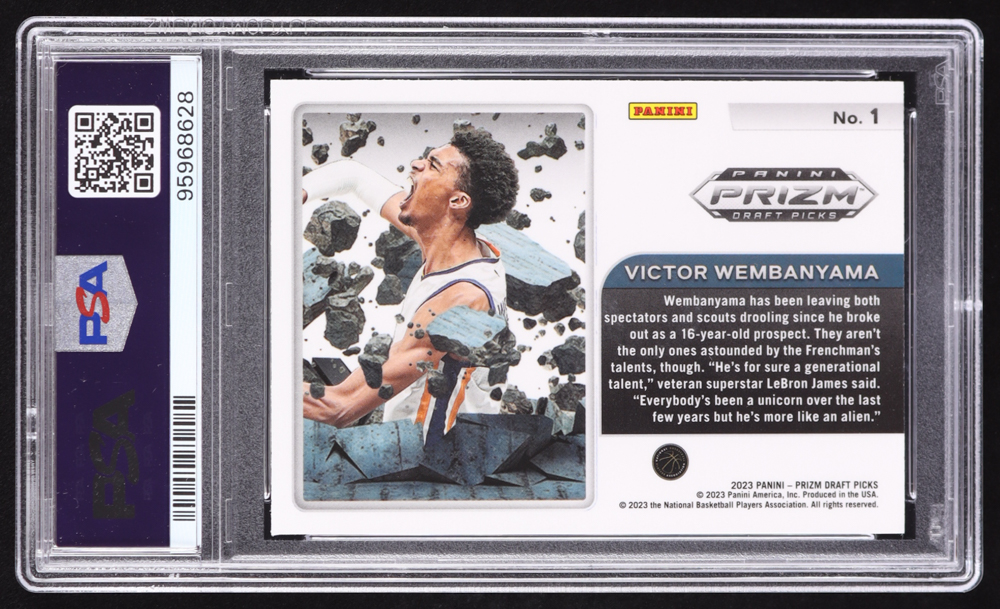 Victor Wembanyama 2023-24 Panini Prizm Draft Picks Prizm Break #1 RC (PSA 10) at PristineAuction.com Victor Wembanyama 2023-24 Panini Prizm Draft Picks Prizm Break #1 RC (PSA 10) at PristineAuction.com