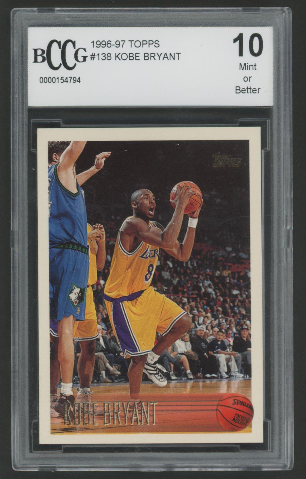Kobe Bryant 1996-97 Topps #138 RC (BCCG 10) at PristineAuction.com Kobe Bryant 1996-97 Topps #138 RC (BCCG 10) at PristineAuction.com