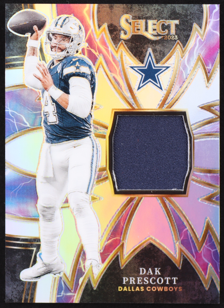 Dak Prescott 2023 Select Sparks Materials Prizm #14 #97/99 at PristineAuction.com Dak Prescott 2023 Select Sparks Materials Prizm #14 #97/99 at PristineAuction.com