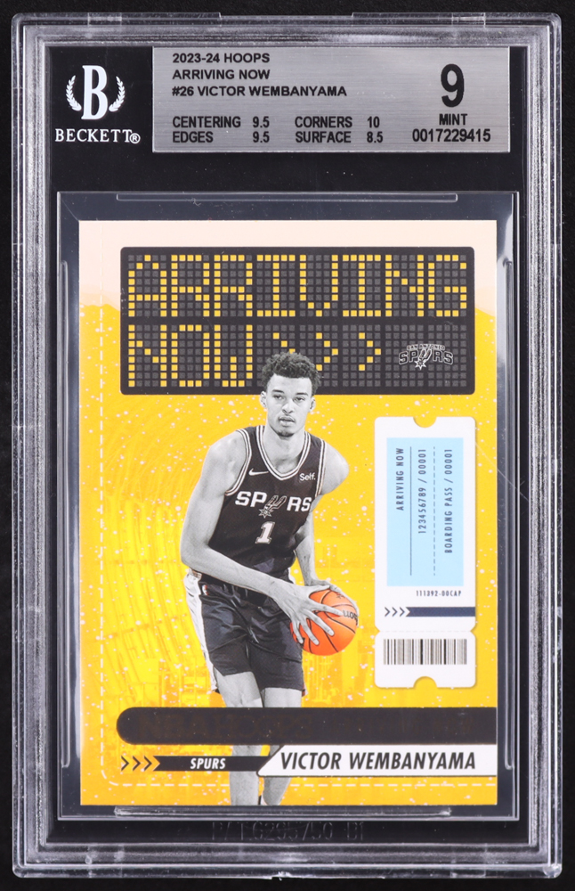 Victor Wembanyama 2023-24 Hoops Arriving Now #26 RC (BGS 9) at PristineAuction.com Victor Wembanyama 2023-24 Hoops Arriving Now #26 RC (BGS 9) at PristineAuction.com