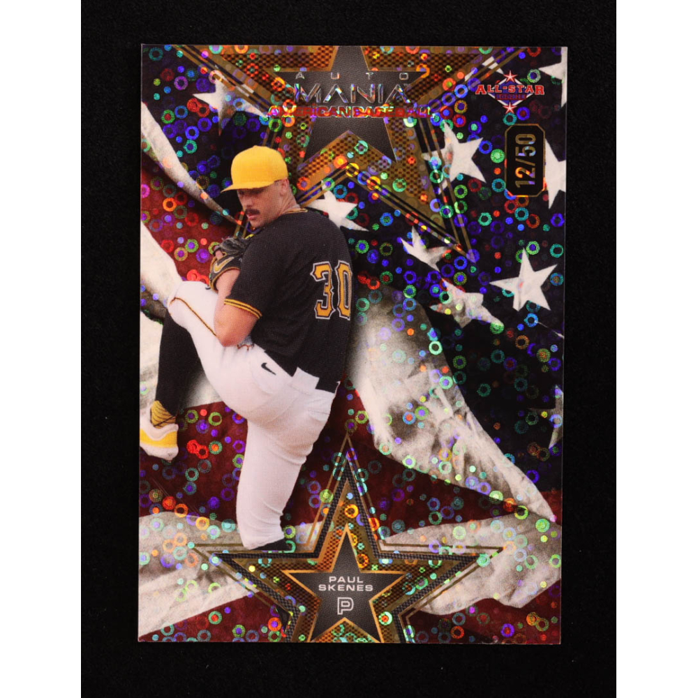 Paul Skenes 2024 Wild Card Auto Mania American Flag Disco #AMASPS RC #12/50 at PristineAuction.com