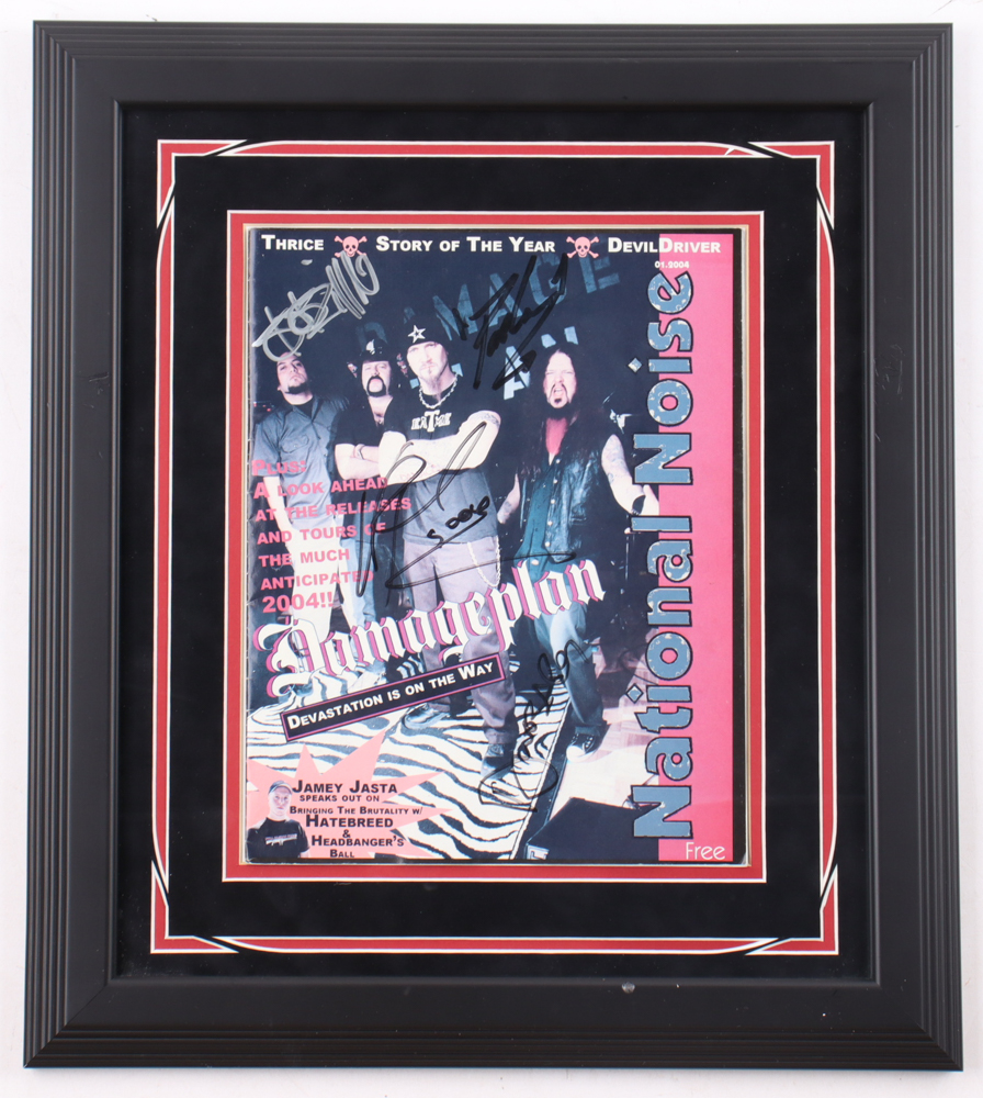 Damageplan "National Noise" Custom Framed Magazine Display Band-Signed By (4) With Dimebag Darrell, Vinnie Paul, Bob Zilla & Patrick Lachman (Beckett) at PristineAuction.com Damageplan "National Noise" Custom Framed Magazine Display Band-Signed By (4) With Dimebag Darrell, Vinnie Paul, Bob Zilla & Patrick Lachman (Beckett) at PristineAuction.com