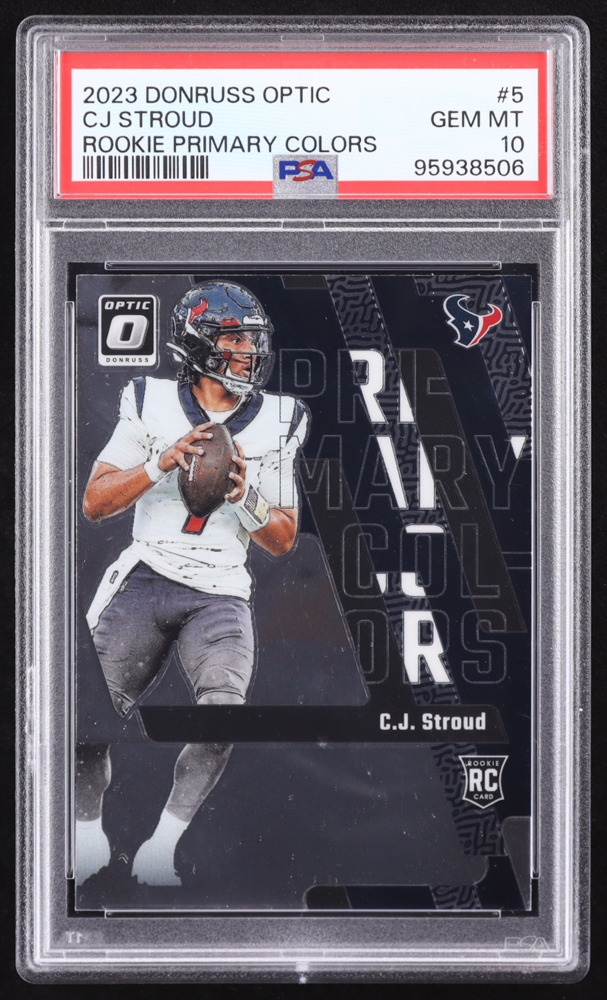 CJ Stroud 2023 Donruss Optic Rookie Primary Colors #5 RC (PSA 10) at PristineAuction.com CJ Stroud 2023 Donruss Optic Rookie Primary Colors #5 RC (PSA 10) at PristineAuction.com