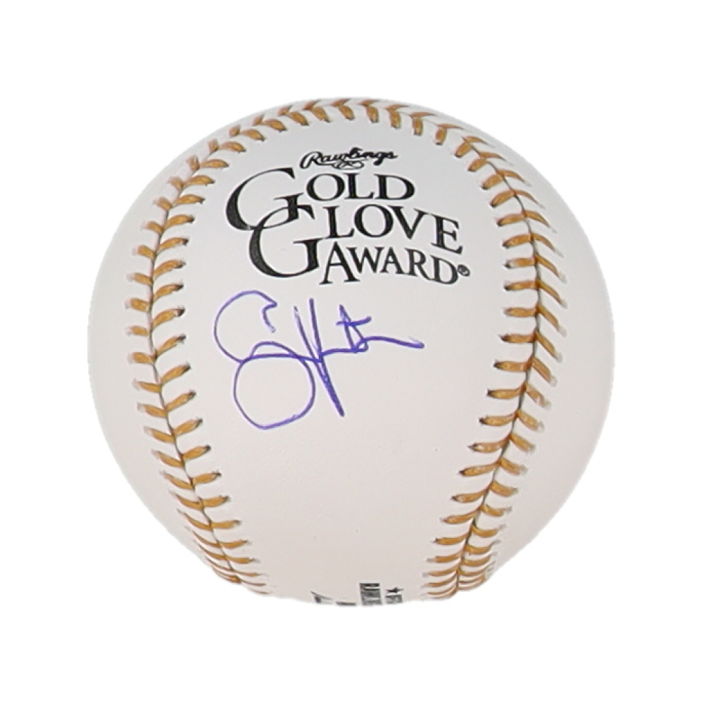 Shane Victorino Signed Gold Glove Award Logo Baseball (PSA) Pristine