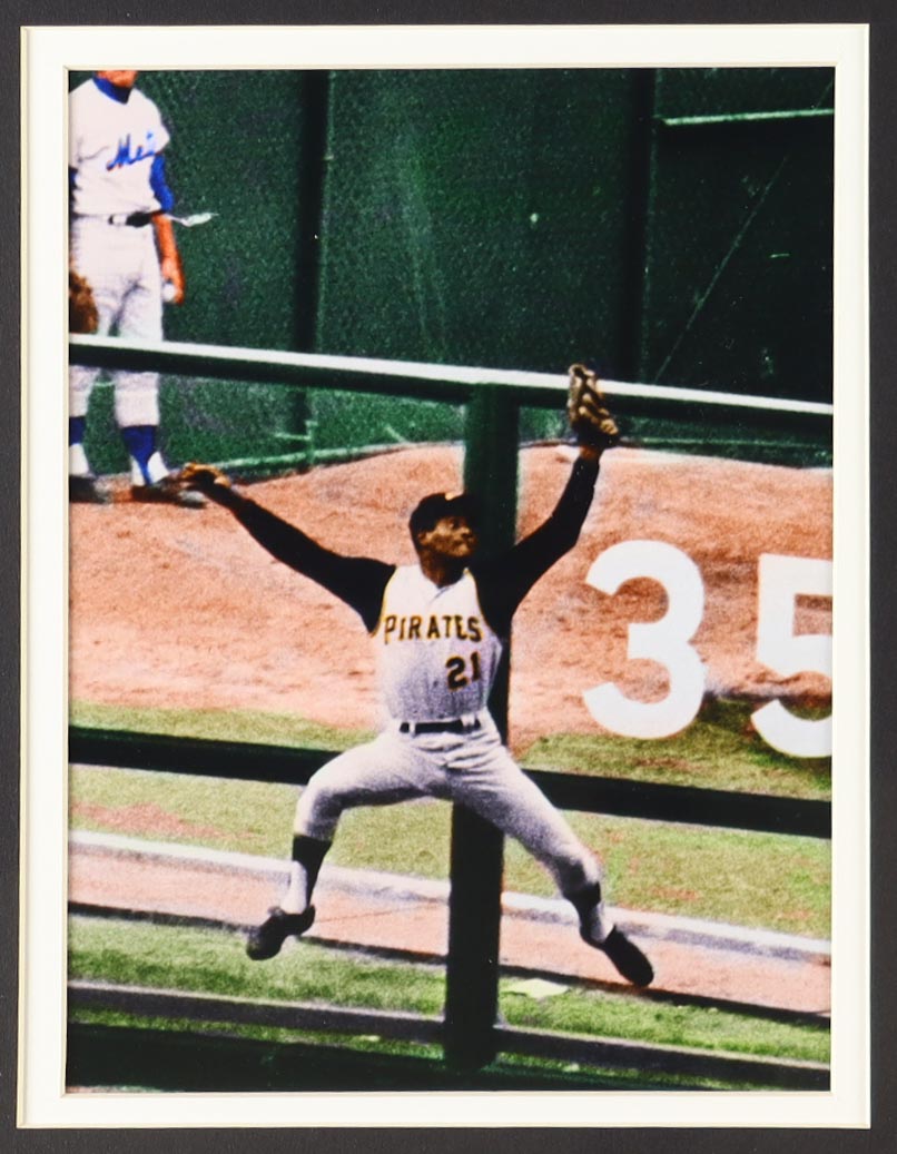 Roberto Clemente Custom Framed Jersey Display With Vintage Robert Clemente Pirates Pin at PristineAuction.com Roberto Clemente Custom Framed Jersey Display With Vintage Robert Clemente Pirates Pin at PristineAuction.com