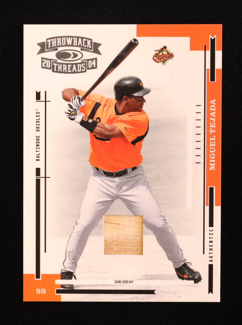 Miguel Tejada 2004 Donruss Throwback Threads Bat #27 #016/100 at PristineAuction.com Miguel Tejada 2004 Donruss Throwback Threads Bat #27 #016/100 at PristineAuction.com