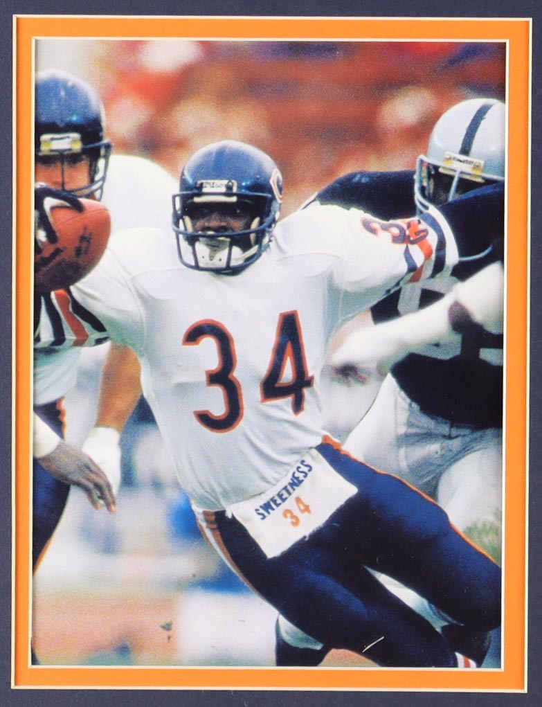 Walter Payton Signed Custom Framed Cut Display With Jersey, Walter Payton "Sweetnees" Pin & (2) Cloth Team Logo Patches (PSA) at PristineAuction.com Walter Payton Signed Custom Framed Cut Display With Jersey, Walter Payton "Sweetnees" Pin & (2) Cloth Team Logo Patches (PSA) at PristineAuction.com