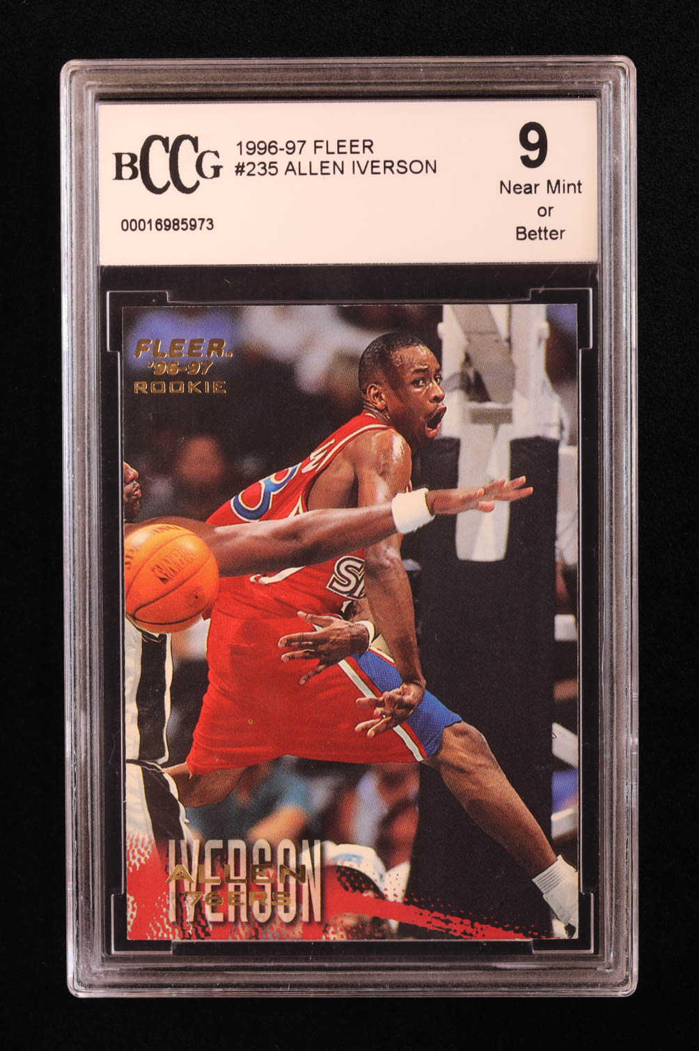 Allen Iverson 1996-97 Fleer #235 RC (BCCG 9) at PristineAuction.com Allen Iverson 1996-97 Fleer #235 RC (BCCG 9) at PristineAuction.com