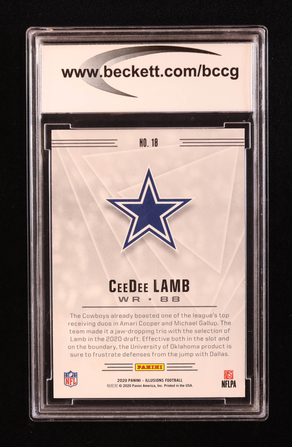 CeeDee Lamb 2020 Panini Illusions Retail #18 RC (BCCG 9) at PristineAuction.com CeeDee Lamb 2020 Panini Illusions Retail #18 RC (BCCG 9) at PristineAuction.com