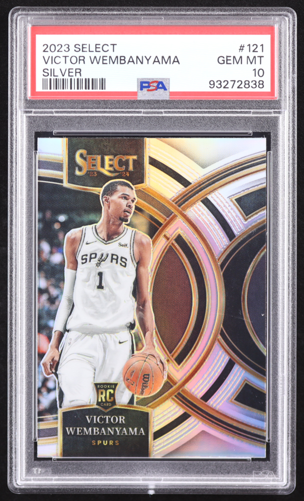 Victor Wembanyama 2023-24 Select Prizms Silver #121 RC (PSA 10) at PristineAuction.com Victor Wembanyama 2023-24 Select Prizms Silver #121 RC (PSA 10) at PristineAuction.com