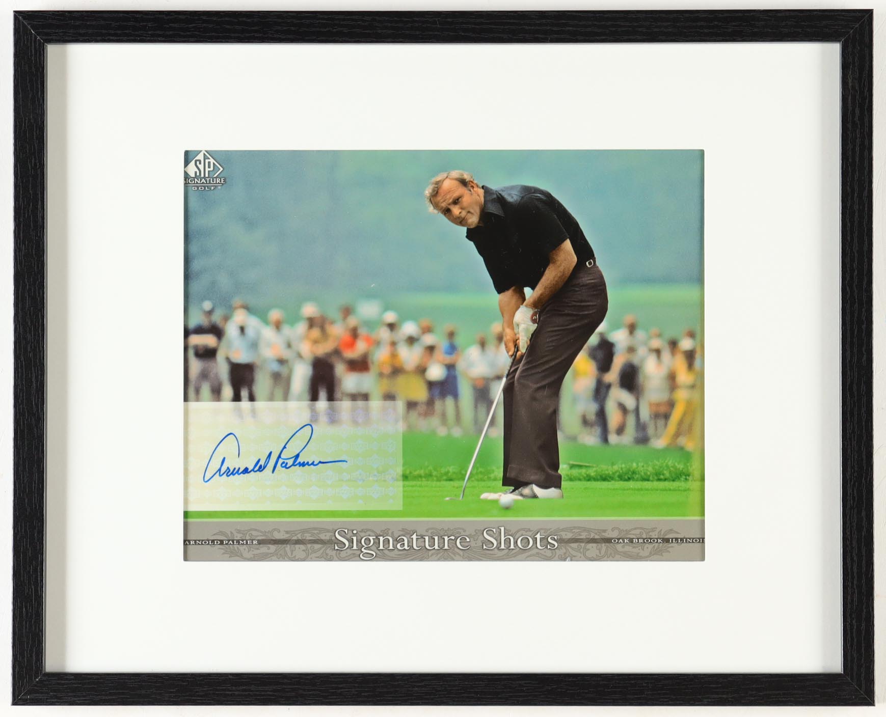 Arnold Palmer 2005 SP Signature - Signature Shots #SH-AP Custom Framed Jumbo Trading Card Display at PristineAuction.com Arnold Palmer 2005 SP Signature - Signature Shots #SH-AP Custom Framed Jumbo Trading Card Display at PristineAuction.com