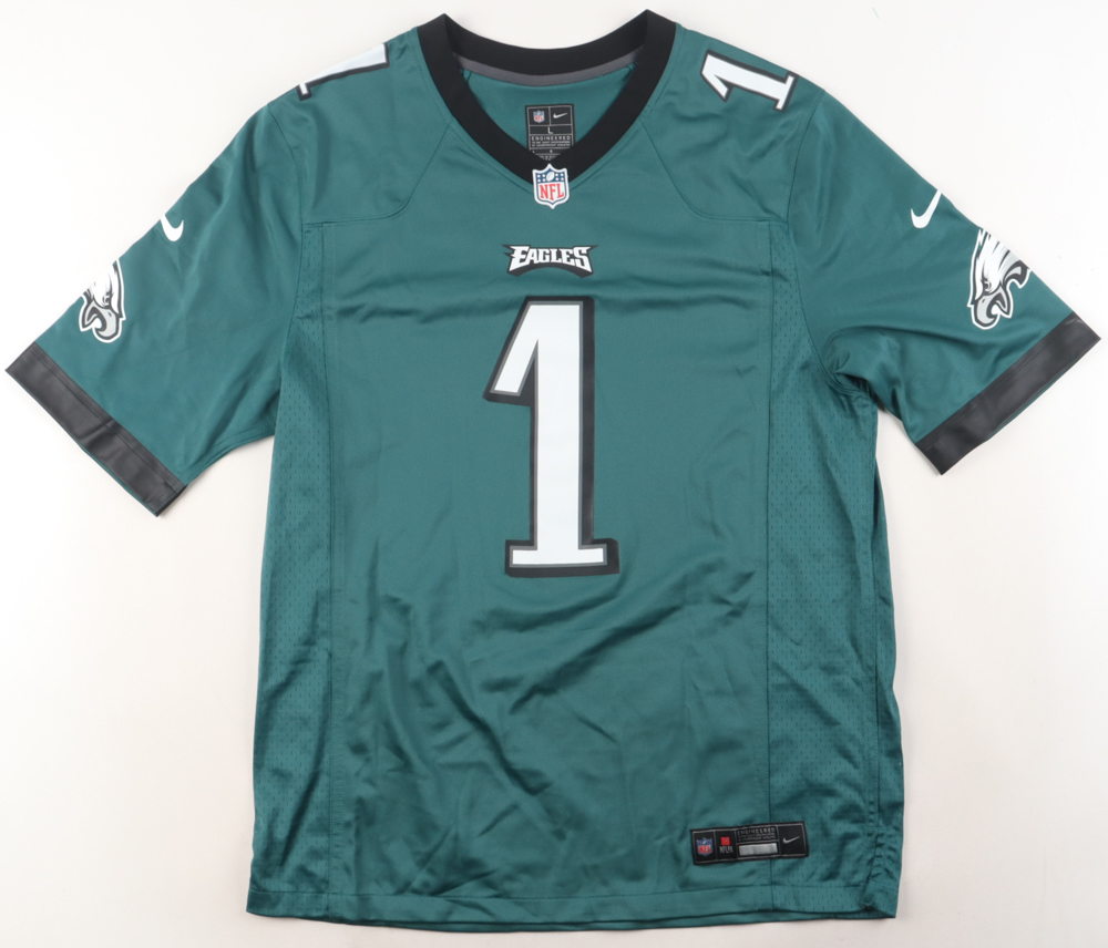 Jalen Hurts Signed Nike Eagles Jersey (Beckett & Hurts) at PristineAuction.com Jalen Hurts Signed Nike Eagles Jersey (Beckett & Hurts) at PristineAuction.com