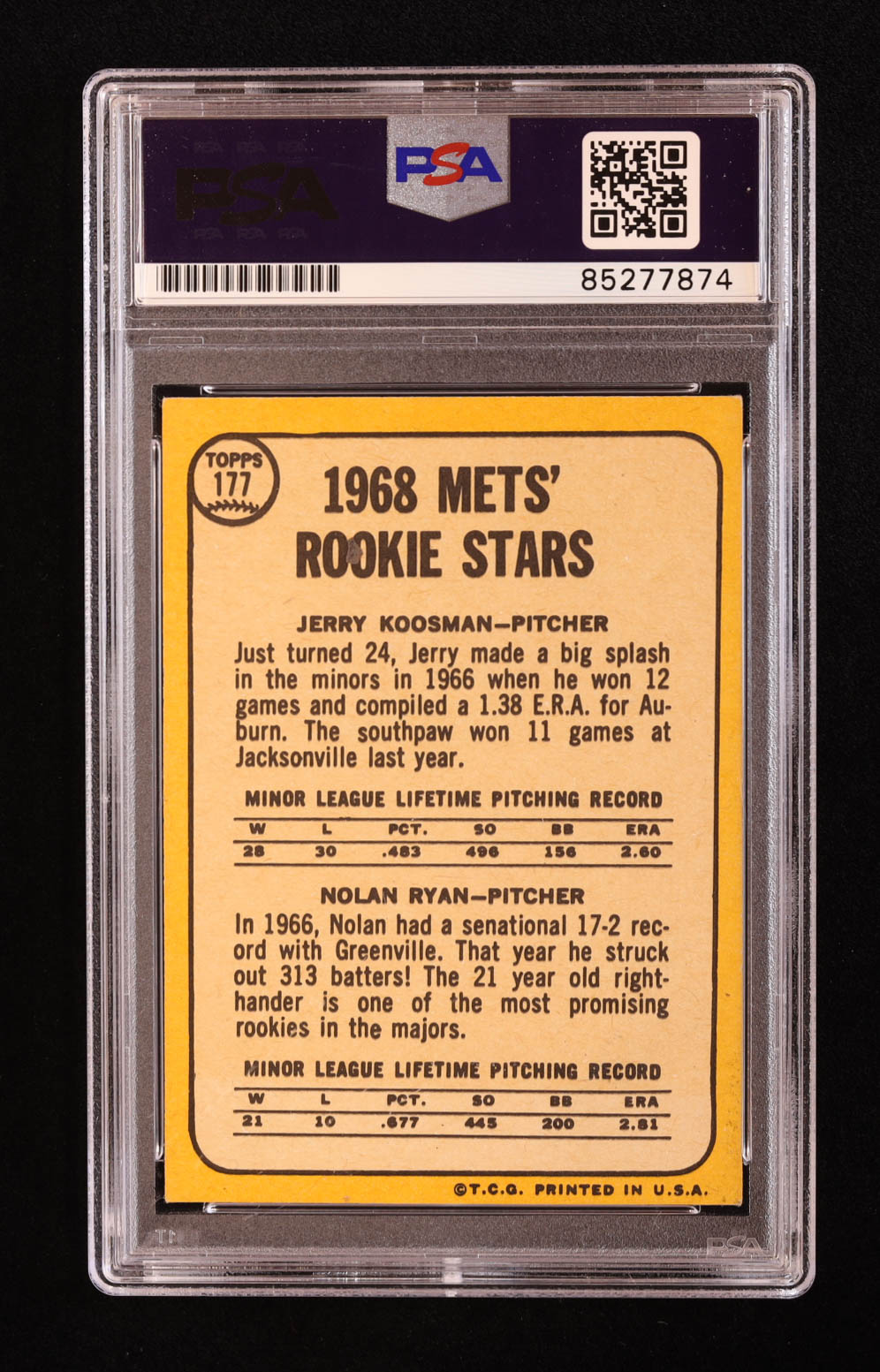Nolan Ryan Signed 1968 Topps #177 Rookie Stars / Jerry Koosman / Nolan Ryan RC with Multiple Inscriptions (PSA | Autograph Graded PSA 10) at PristineAuction.com Nolan Ryan Signed 1968 Topps #177 Rookie Stars / Jerry Koosman / Nolan Ryan RC with Multiple Inscriptions (PSA | Autograph Graded PSA 10) at PristineAuction.com
