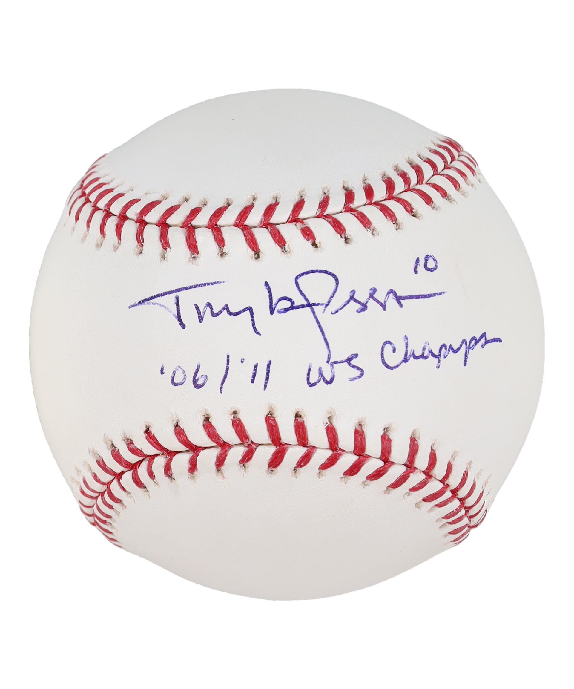 Tony La Russa Signed OML Baseball Inscribed "06 / 11 WS Champs" (TriStar) at PristineAuction.com Tony La Russa Signed OML Baseball Inscribed "06 / 11 WS Champs" (TriStar) at PristineAuction.com