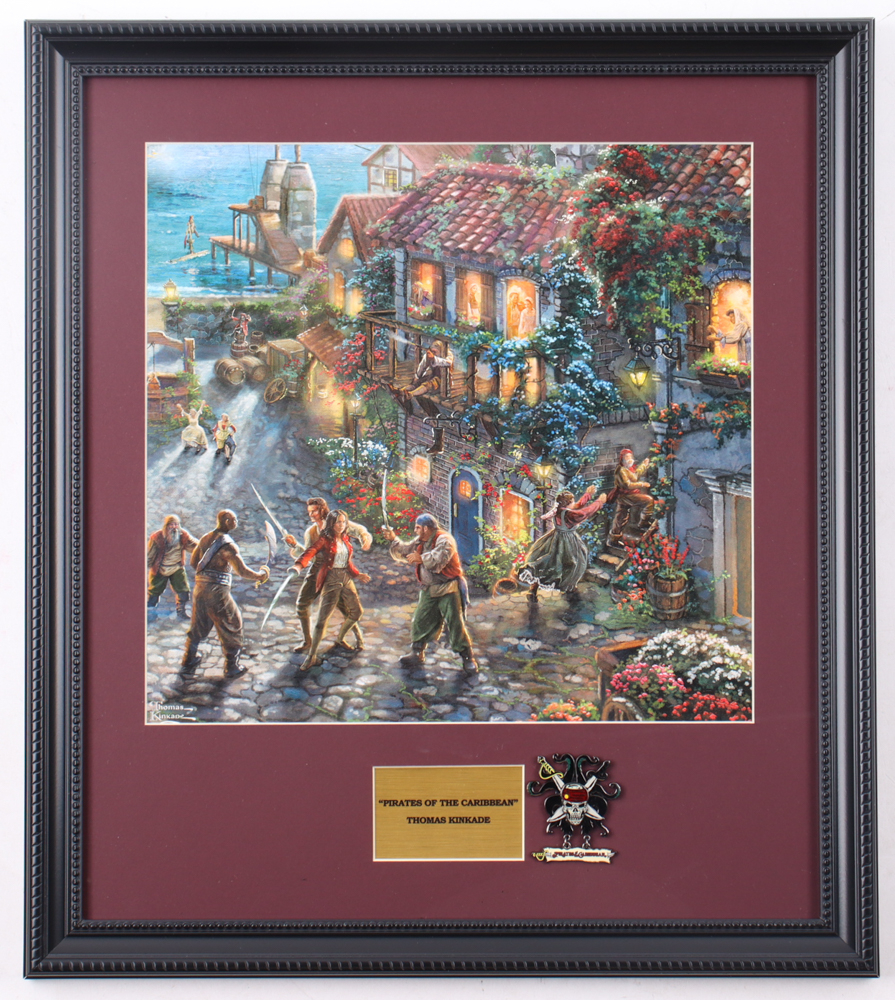 Thomas Kinkade "Pirates of the Caribbean" Custom Framed Print Display