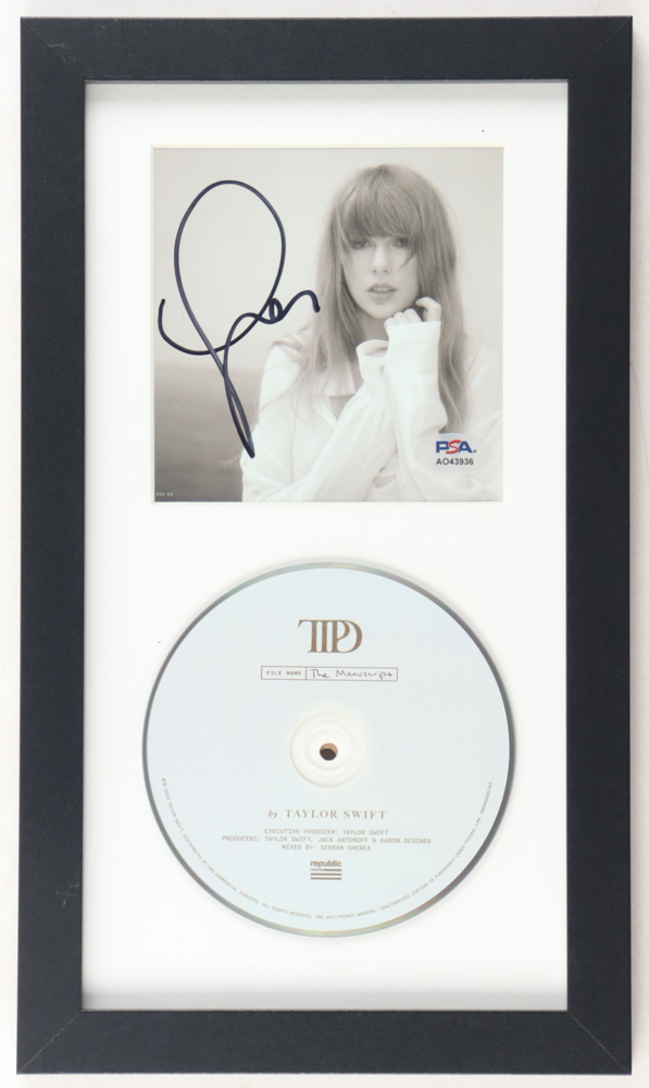 Taylor Swift Signed "The Tortured Poets Department" Custom Framed CD Album Insert Display With Disc (PSA) at PristineAuction.com Taylor Swift Signed "The Tortured Poets Department" Custom Framed CD Album Insert Display With Disc (PSA) at PristineAuction.com