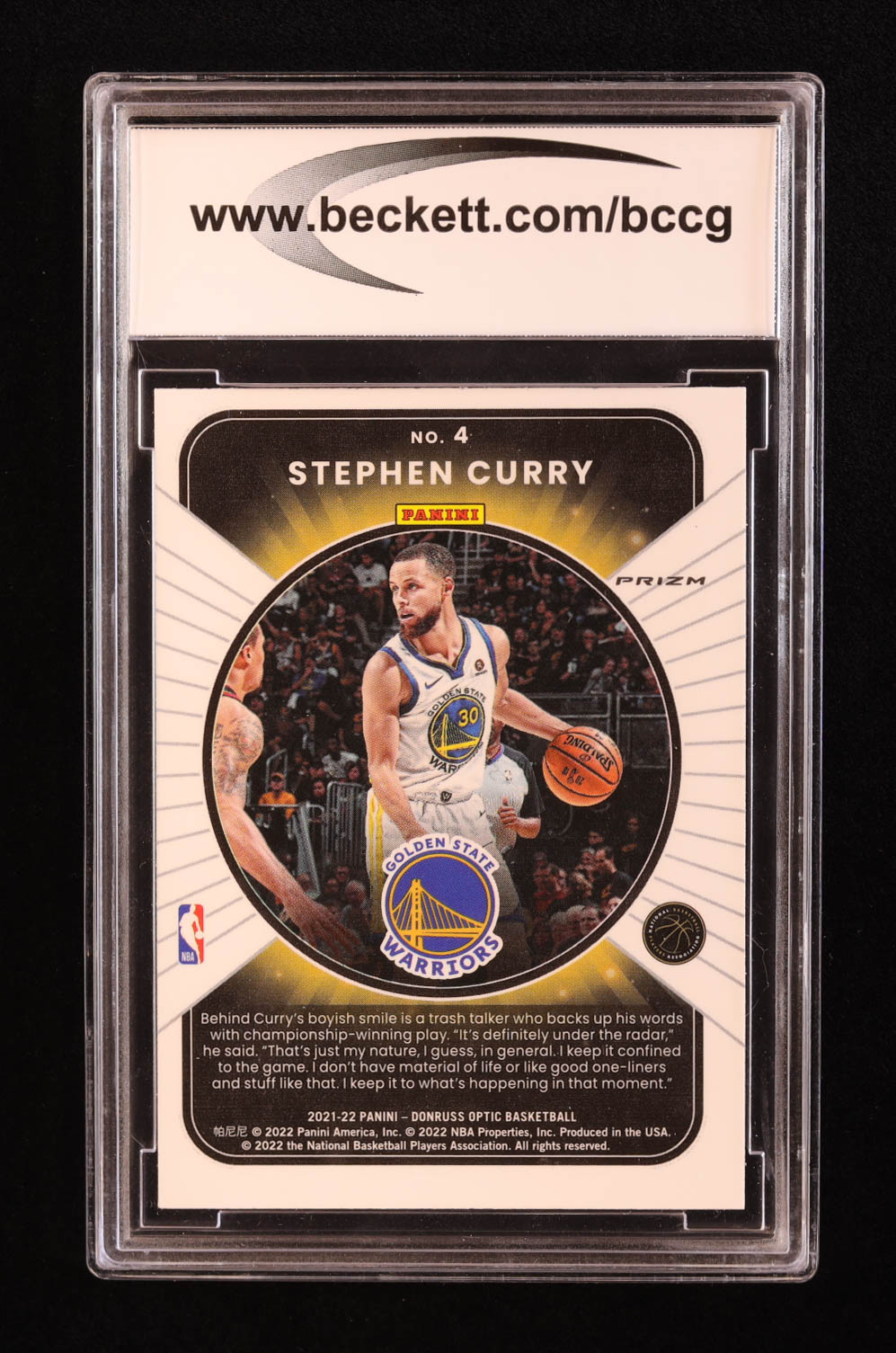 Stephen Curry 2021-22 Donruss Optic Winner Stays Red Wave #4 (BCCG 9) at PristineAuction.com Stephen Curry 2021-22 Donruss Optic Winner Stays Red Wave #4 (BCCG 9) at PristineAuction.com