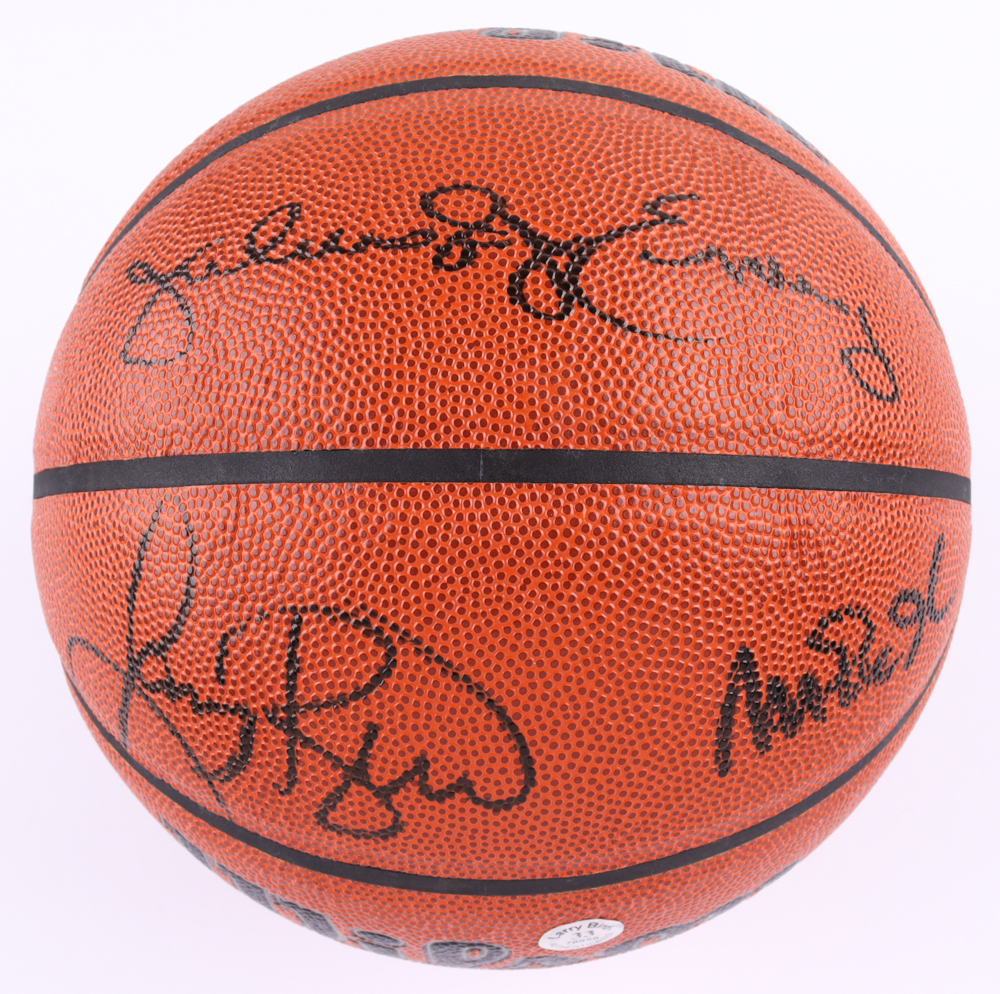 Larry Bird, Magic Johnson & Julius "Dr. J" Erving Signed NBA Basketball (Beckett & Bird) at PristineAuction.com Larry Bird, Magic Johnson & Julius "Dr. J" Erving Signed NBA Basketball (Beckett & Bird) at PristineAuction.com