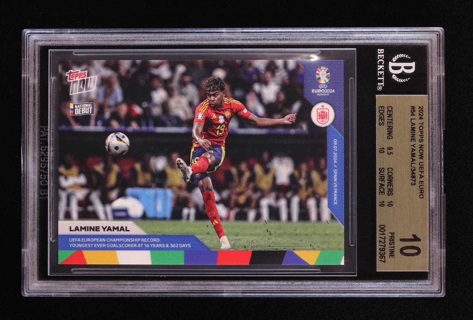 Lamine Yamal 2024 Topps Now UEFA Euro #54 (BGS 10) at PristineAuction.com Lamine Yamal 2024 Topps Now UEFA Euro #54 (BGS 10) at PristineAuction.com