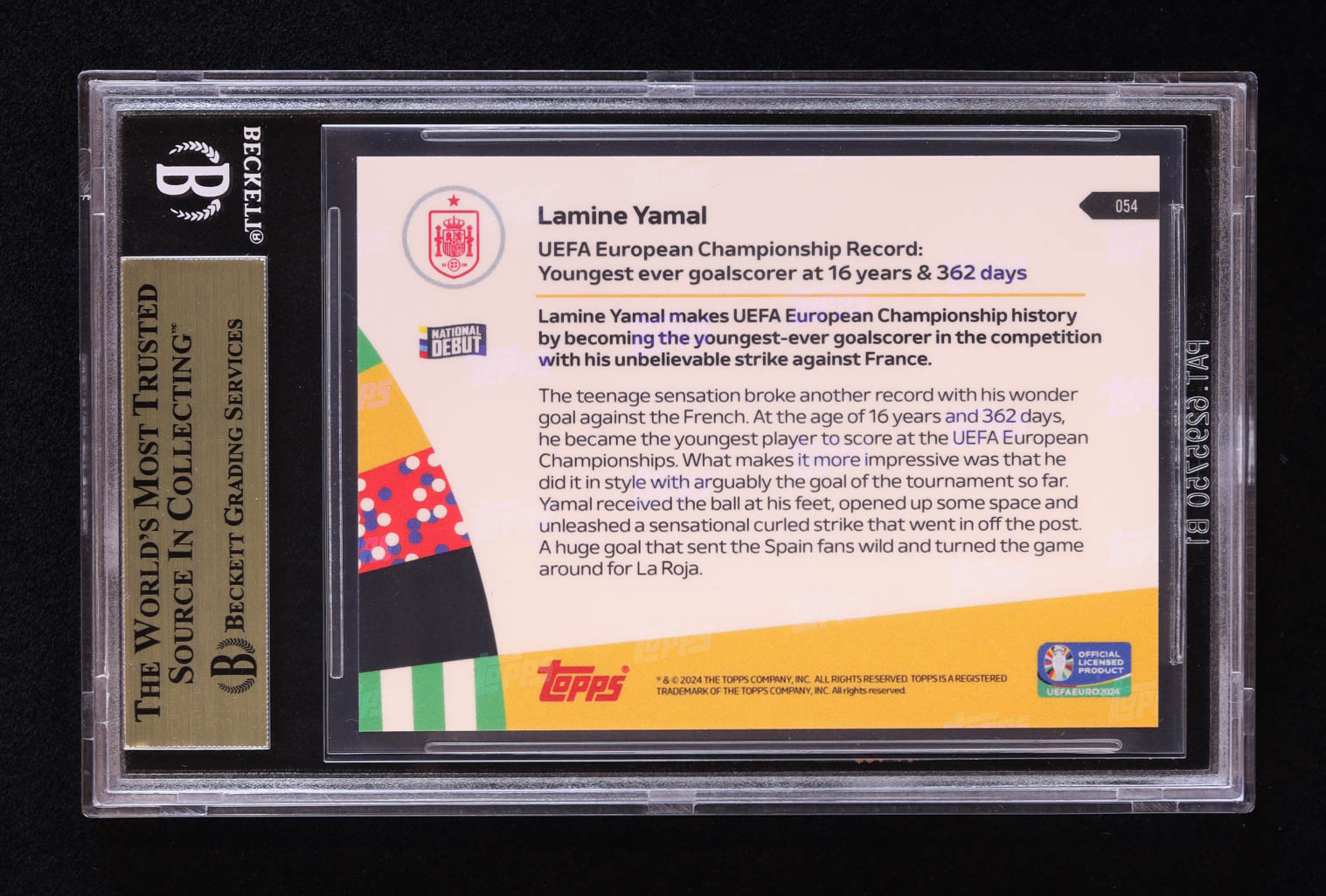Lamine Yamal 2024 Topps Now UEFA Euro #54 (BGS 10) at PristineAuction.com Lamine Yamal 2024 Topps Now UEFA Euro #54 (BGS 10) at PristineAuction.com