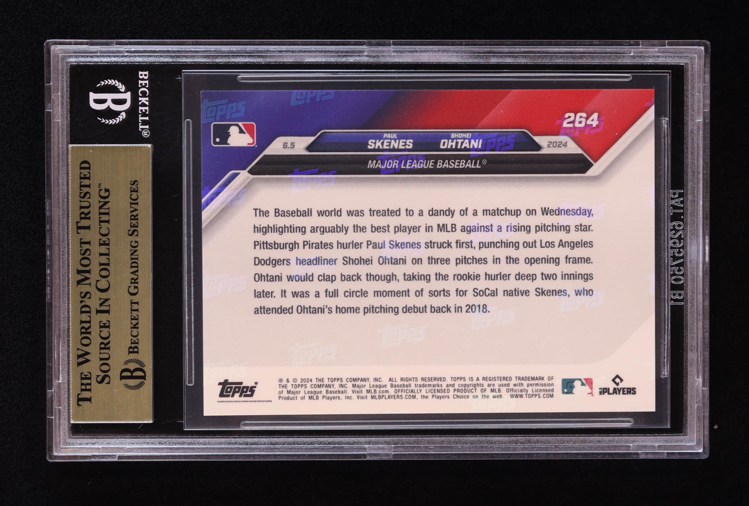 Paul Skenes RC / Shohei Ohtani 2024 Topps Now #264 (BGS 10) at PristineAuction.com Paul Skenes RC / Shohei Ohtani 2024 Topps Now #264 (BGS 10) at PristineAuction.com